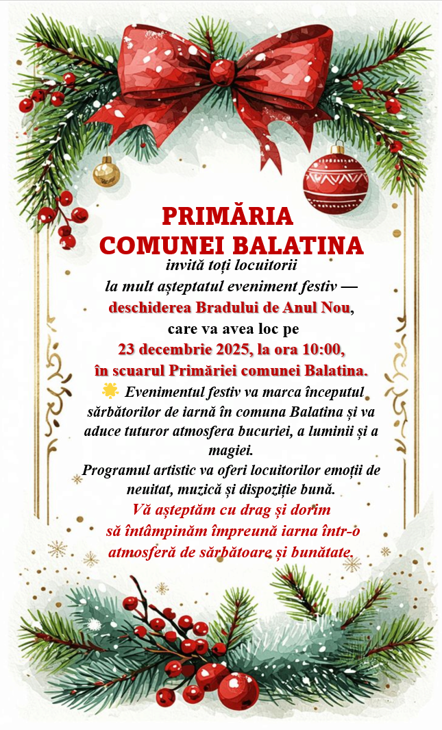 Deschiderea sărbătorilor de iarnă!